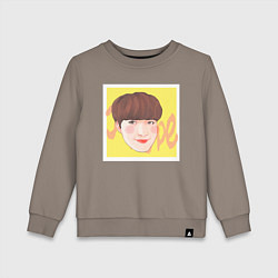 Свитшот хлопковый детский Jung Hoseok, цвет: утренний латте