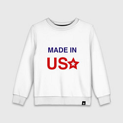 Свитшот хлопковый детский Made in usa, цвет: белый