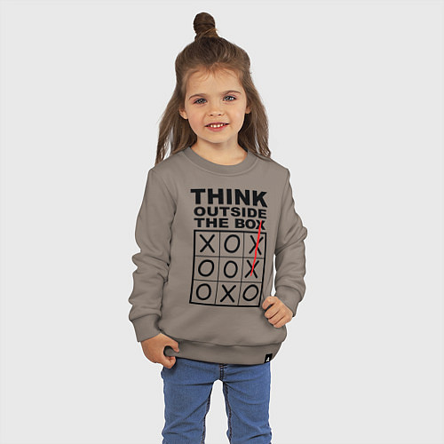 Детский свитшот THINK OUTSIDE THE BOX / Утренний латте – фото 3