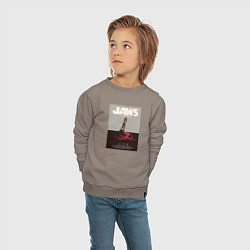 Свитшот хлопковый детский Челюсти Jaws, цвет: утренний латте — фото 2
