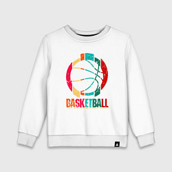 Свитшот хлопковый детский Color Basketball, цвет: белый