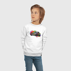 Свитшот хлопковый детский Красивая машина, цвет: белый — фото 2