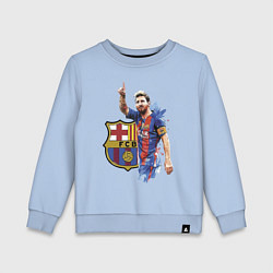 Свитшот хлопковый детский Lionel Messi Barcelona Argentina!, цвет: мягкое небо