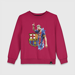 Свитшот хлопковый детский Lionel Messi Barcelona Argentina!, цвет: маджента