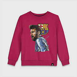 Свитшот хлопковый детский Lionel Messi Barcelona Argentina Striker, цвет: маджента