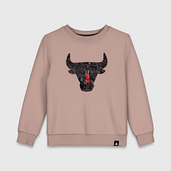 Свитшот хлопковый детский Bulls - Jordan, цвет: пыльно-розовый