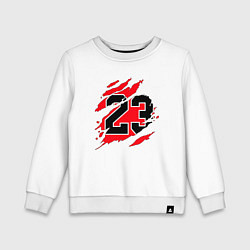 Свитшот хлопковый детский Bulls 23, цвет: белый