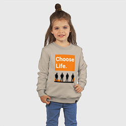 Свитшот хлопковый детский Choose Life, цвет: миндальный — фото 2