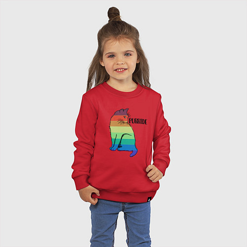Детский свитшот Rainbow Cat / Красный – фото 3