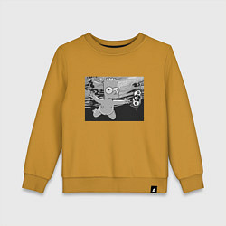 Свитшот хлопковый детский Simpsons x Nirvana, цвет: горчичный