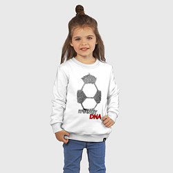 Свитшот хлопковый детский FOOTBALL IN MY DNA, цвет: белый — фото 2
