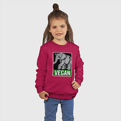 Свитшот хлопковый детский Vegan elephant, цвет: маджента — фото 2