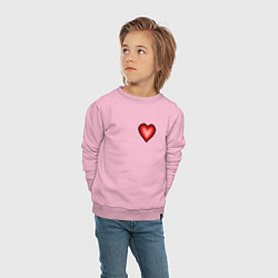 Свитшот хлопковый детский Пиксельное Сердце, цвет: светло-розовый — фото 2