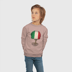 Свитшот хлопковый детский Italy Tree, цвет: пыльно-розовый — фото 2