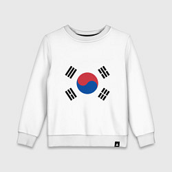 Свитшот хлопковый детский Корея Корейский флаг, цвет: белый