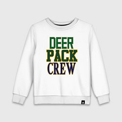 Свитшот хлопковый детский Deer Pack Crew, цвет: белый