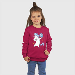 Свитшот хлопковый детский Unicorn Volleyball, цвет: маджента — фото 2