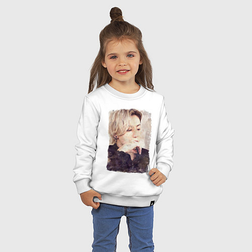 Детский свитшот Задумчивый Чонгук / Белый – фото 3