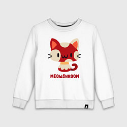 Свитшот хлопковый детский Meowshroom, цвет: белый