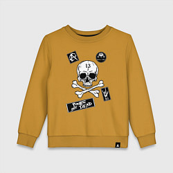 Свитшот хлопковый детский Как у КНЯZZя Король и Шут, цвет: горчичный