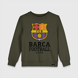 Свитшот хлопковый детский Barcelona Football Club, цвет: хаки