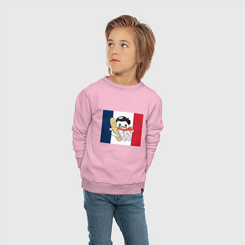 Детский свитшот Осьминог француз / Светло-розовый – фото 4