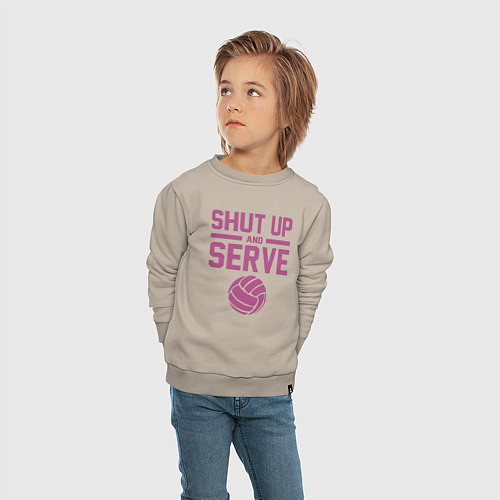 Детский свитшот Shut Up And Serve / Миндальный – фото 4
