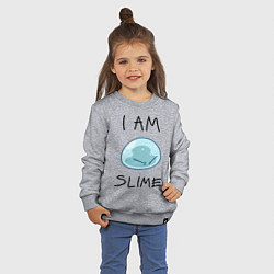Свитшот хлопковый детский I AM SLIME, цвет: меланж — фото 2