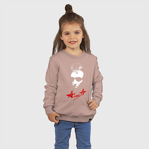 Детский свитшот Константин Кинчев - Алиса / Пыльно-розовый – фото 3