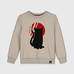 Свитшот хлопковый детский Black Cat, цвет: миндальный