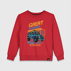 Свитшот хлопковый детский Авто внедорожник, цвет: красный