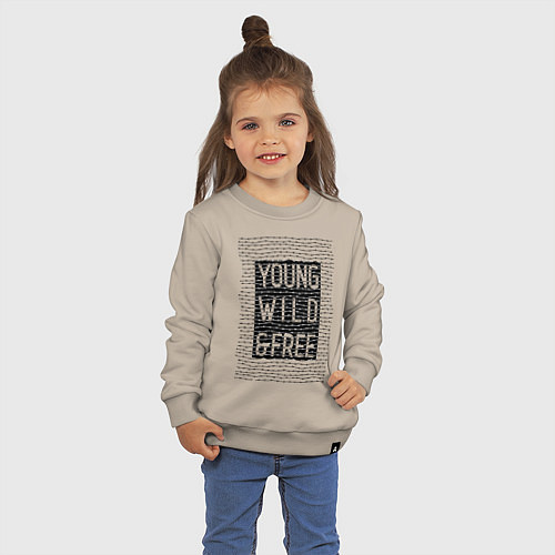 Детский свитшот YOUNG WILD &FREE / Миндальный – фото 3