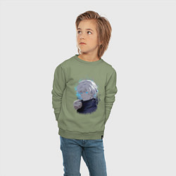 Свитшот хлопковый детский Satoru Gojou, цвет: авокадо — фото 2
