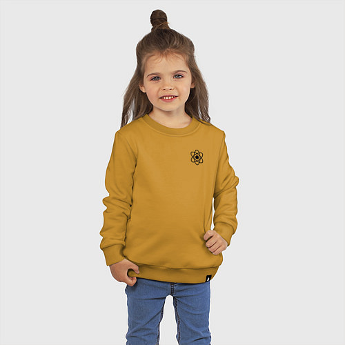 Детский свитшот Физика Атом / Горчичный – фото 3