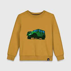 Свитшот хлопковый детский УАЗ Хантер I Hunter, цвет: горчичный