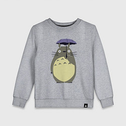 Свитшот хлопковый детский Тоторо под зонтом, цвет: меланж