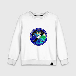 Свитшот хлопковый детский SPACEX Илон Маск Лого, цвет: белый