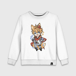 Свитшот хлопковый детский Лисёнок Тарталья, цвет: белый