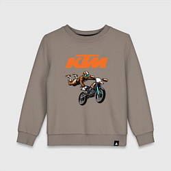Свитшот хлопковый детский KTM МОТОКРОСС Z, цвет: утренний латте