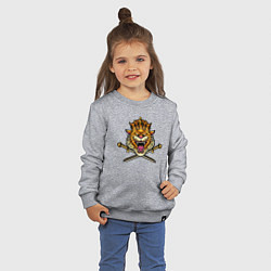 Свитшот хлопковый детский Tiger King, цвет: меланж — фото 2