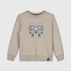 Свитшот хлопковый детский Tiger Wings, цвет: миндальный