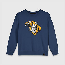 Свитшот хлопковый детский Грозный Тигр, цвет: тёмно-синий