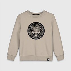 Свитшот хлопковый детский Живи быстро, умри молодым, цвет: миндальный