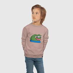 Свитшот хлопковый детский Pepe happy Пепе хеппи, цвет: пыльно-розовый — фото 2