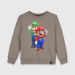 Свитшот хлопковый детский Mario Bros, цвет: утренний латте
