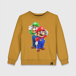 Свитшот хлопковый детский Mario Bros, цвет: горчичный