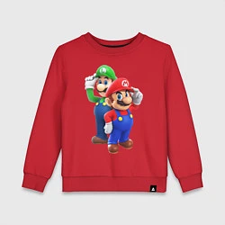 Свитшот хлопковый детский Mario Bros, цвет: красный