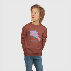 Свитшот хлопковый детский Люблю Армению, цвет: кирпичный — фото 2