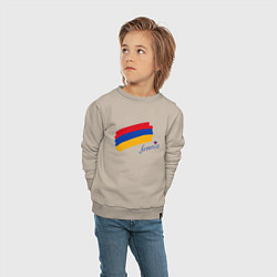 Свитшот хлопковый детский Любимая Армения, цвет: миндальный — фото 2