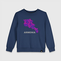 Свитшот хлопковый детский Карта - Армения, цвет: тёмно-синий